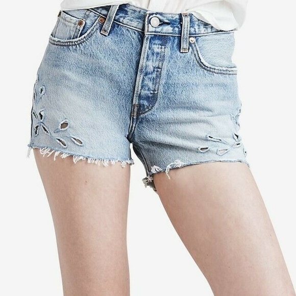 Levi's 501 High waist Denim Jean Shorts Size 29 - Picture 1 of 6